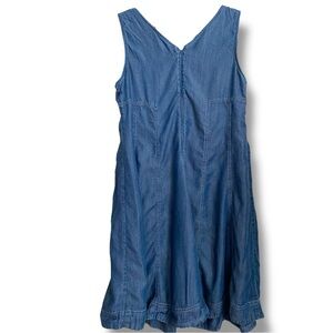 Soft Surrounding Sleeveless V-Neck Pleated Country Chic Jean like Dress Prairie